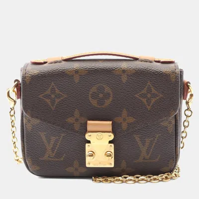 Pre-owned Louis Vuitton Metis Brown Monogram Canvas Shoulder Bag