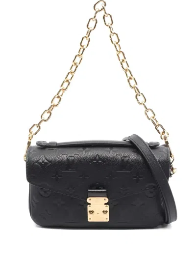 Pre-owned Louis Vuitton Métis Monogram-empreite Cross Body Bag In Black