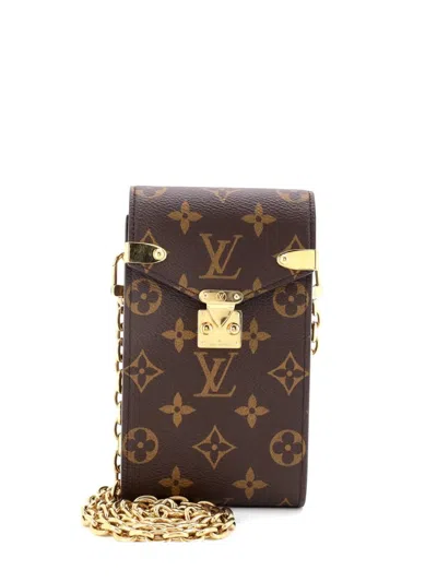 Pre-owned Louis Vuitton Metis Phone Pouch Monogram Canvas Crossbody Bag In Brown