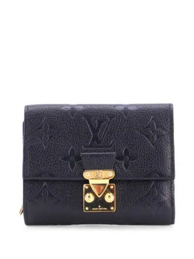 Pre-owned Louis Vuitton Metis Wallet Monogram Empreinte Leather Compact Small Wallets In Black