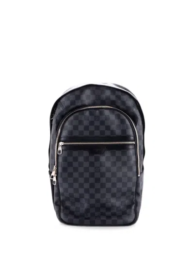Pre-owned Louis Vuitton Michael Damier Graphite Backpack In Black