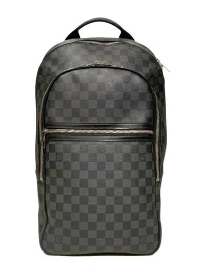 Pre-owned Louis Vuitton Michael Damier Graphite Gm Backpack In Grey