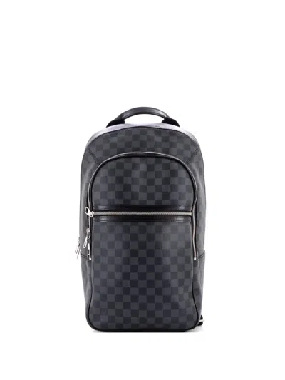 Pre-owned Louis Vuitton Michael Nm Damier Graphite Backpack In Black