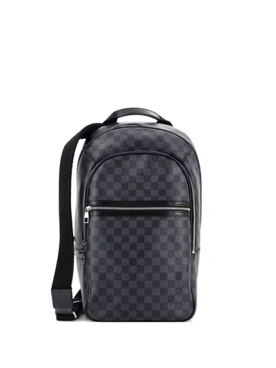 Pre-owned Louis Vuitton Michael Nm Damier Graphite Backpack In Black