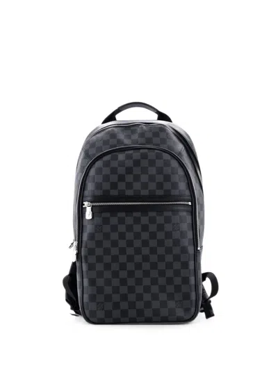 Pre-owned Louis Vuitton Michael Nm Damier Graphite Backpack In Black