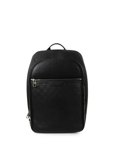 Pre-owned Louis Vuitton Michael Nv2 Damier Infini Canvas Backpack In Black