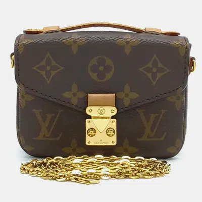 Pre-owned Louis Vuitton Micro Metis In Brown