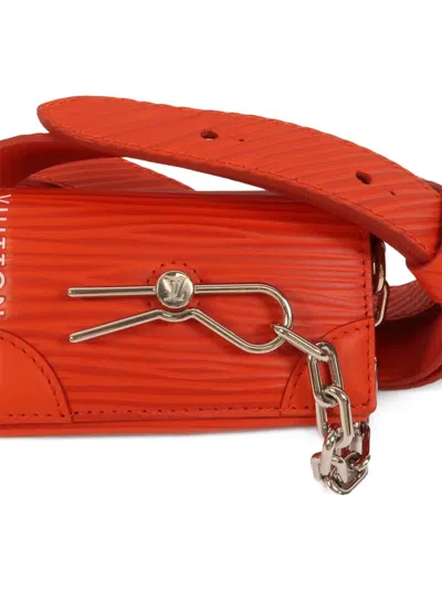 Pre-owned Louis Vuitton Micro Steamer Leather Shoulder Bag In Red