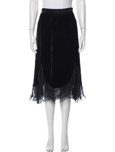 Pre-owned Louis Vuitton Midi Length Skirt In Black