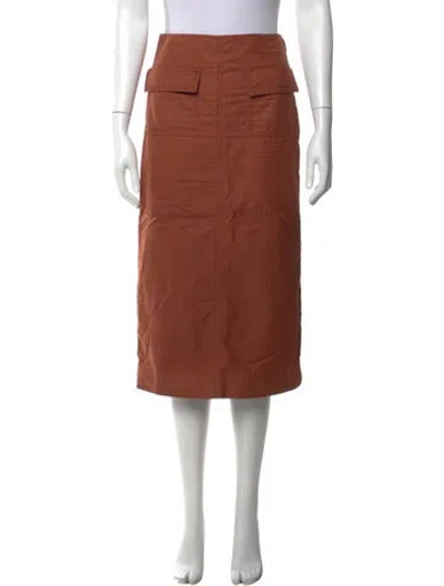 Pre-owned Louis Vuitton Midi Length Skirt In Brown