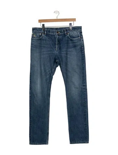 Pre-owned Louis Vuitton Mid-rise Straight Leg Jeans In Blue