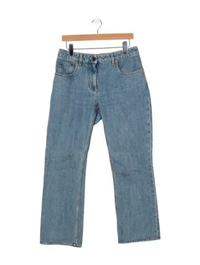 Pre-owned Louis Vuitton Mid-rise Straight Leg Jeans In Blue