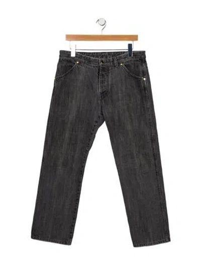 Pre-owned Louis Vuitton Mid-rise Straight Leg Jeans In Gray