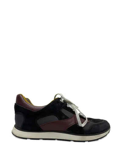 Pre-owned Louis Vuitton Miles Panelled Sneakers In Black