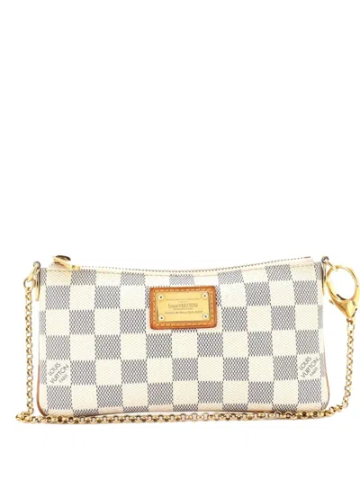Pre-owned Louis Vuitton Milla Pochette Damier Mm Clutch Bag In White