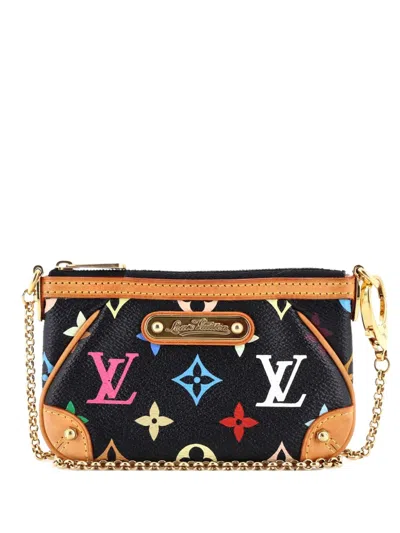 Pre-owned Louis Vuitton Milla Pochette Monogram Multicolor Mm Clutch Bag In Black
