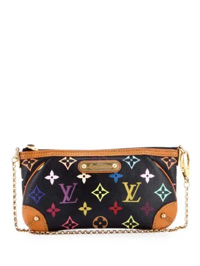 Pre-owned Louis Vuitton Milla Pochette Monogram Multicolor Mm Clutch Bag In Black