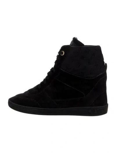 Pre-owned Louis Vuitton Millenium Wedge Sneakers In Black