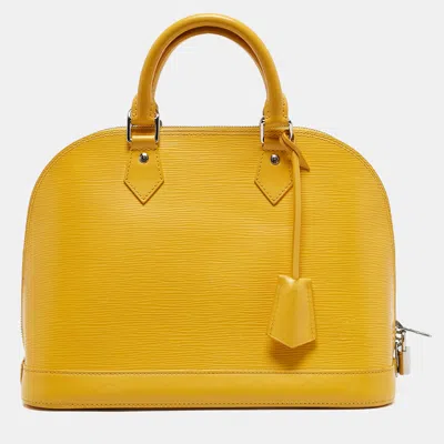 Pre-owned Louis Vuitton Mimosa Epi Leather Alma Pm Bag In Yellow