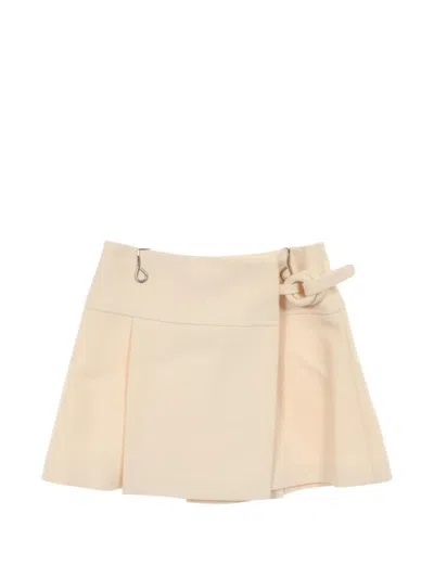 Pre-owned Louis Vuitton Mini 2000s Wrap-style Pleated Skirt In Neutrals