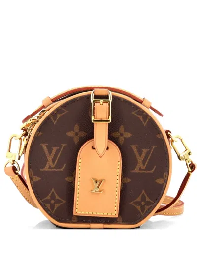 Pre-owned Louis Vuitton Mini Boite Chapeau Bag Monogram Canvas Crossbody Bag In Brown