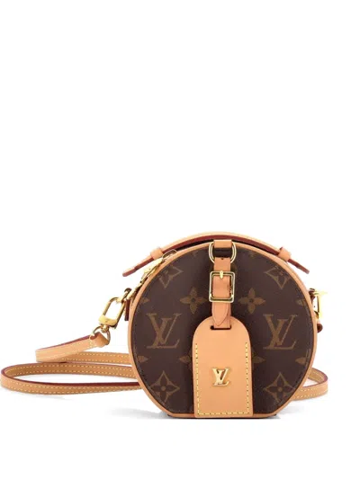 Pre-owned Louis Vuitton Mini Boite Chapeau Bag Monogram Canvas Crossbody Bag In Brown