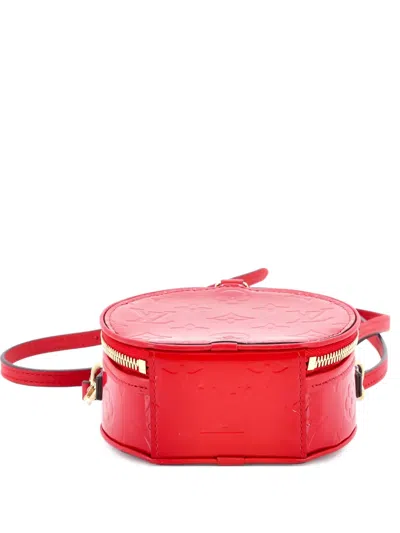 Pre-owned Louis Vuitton Mini Boite Chapeau Bag Monogram Vernis Crossbody Bag In Red