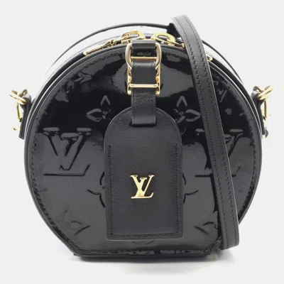 Pre-owned Louis Vuitton Mini Boite Chapeau Noir Monogram Vernis Leather Crossbody Bag In Black