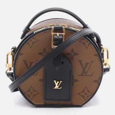 Pre-owned Louis Vuitton Mini Boite Chapeau Shoulder Handbag Monogram Reverse In Black