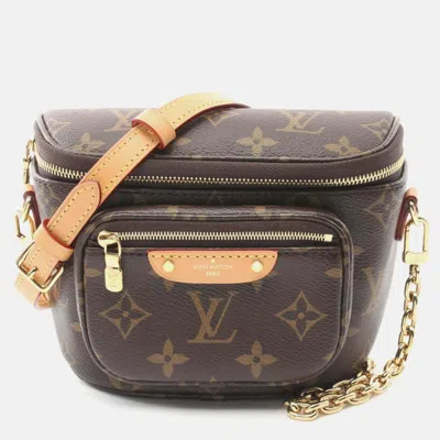 Pre-owned Louis Vuitton Mini Bum Bag Handbag Coated Canvas Leather Monogram Brown