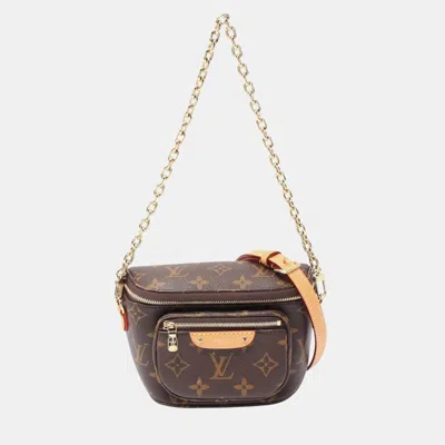 Pre-owned Louis Vuitton Mini Bum Bag Monogram Handbag Coated Canvas Leather Brown