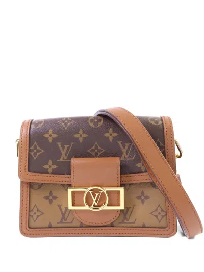 Pre-owned Louis Vuitton Mini Dauphine Monogram Reverse Crossbody Bag In Brown