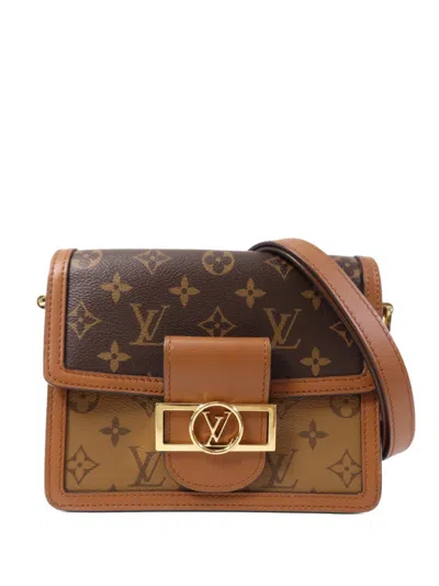 Pre-owned Louis Vuitton Mini Dauphine Monogram Reverse Tote Bag In Brown
