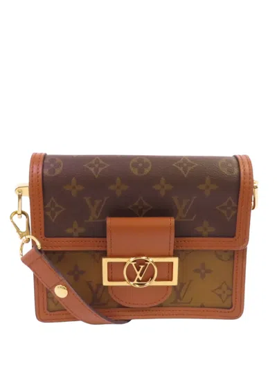 Pre-owned Louis Vuitton Mini Dauphine Monogram-pattern Two-way Clutch Bag In Brown