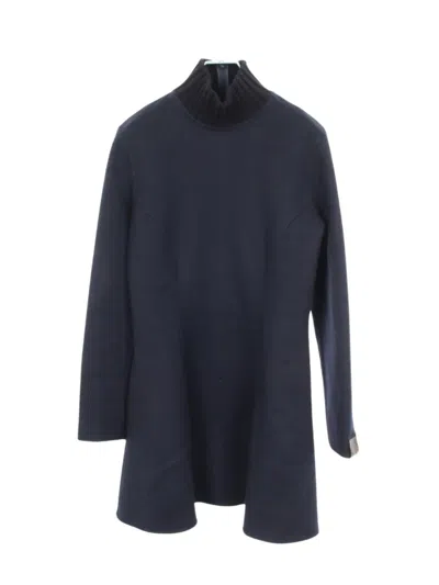 Pre-owned Louis Vuitton Mini High-neck Long-sleeve Dress In Blue