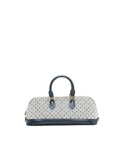 Pre-owned Louis Vuitton Mini Lin Alma Long Handbag In Blue