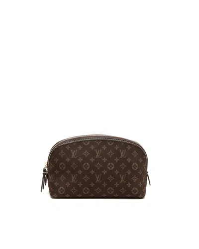 Pre-owned Louis Vuitton Mini Lin Cosmetic Pouch In Brown