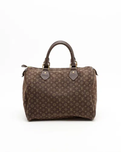 Pre-owned Louis Vuitton Mini Lin Speedy 30 Bag In Brown