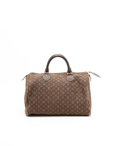 Pre-owned Louis Vuitton Mini Lin Speedy 30 Bag In Brown