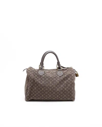 Pre-owned Louis Vuitton Mini Lin Speedy 30 Bag In Brown