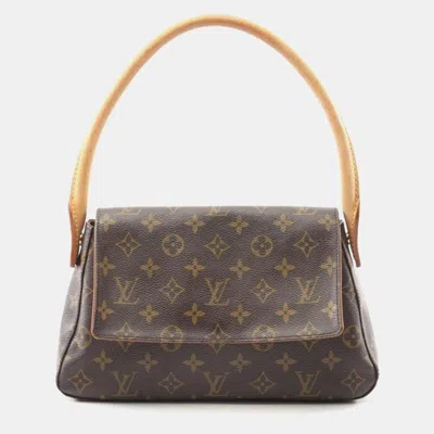 Pre-owned Louis Vuitton Mini Looping Brown Monogram Canvas Shoulder Bag