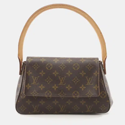 Pre-owned Louis Vuitton Mini Looping Handbag Monogram Canvas Brown