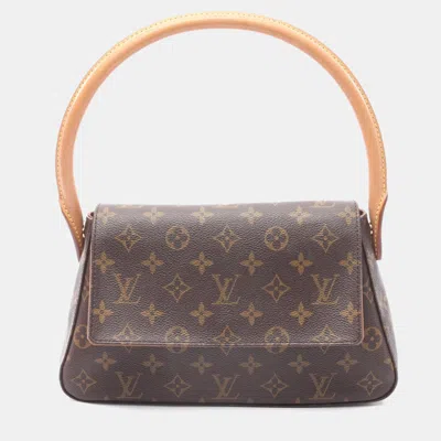 Pre-owned Louis Vuitton Mini Looping Handbag Monogram Canvas Brown