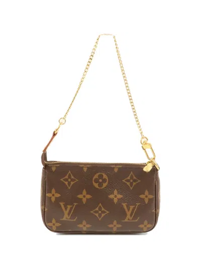 Pre-owned Louis Vuitton Mini Monogram Pochette Shoulder Bag In Brown