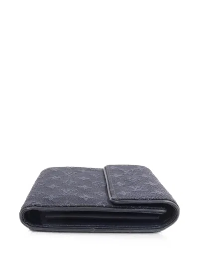 Pre-owned Louis Vuitton Mini Monogram-canvas Bi-fold Wallet In Black