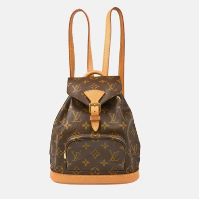 Pre-owned Louis Vuitton Mini Montsouris Monogram Canvas Backpack In Brown
