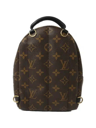 Pre-owned Louis Vuitton Mini Palm Spring Monogram-pattern Backpack In Brown