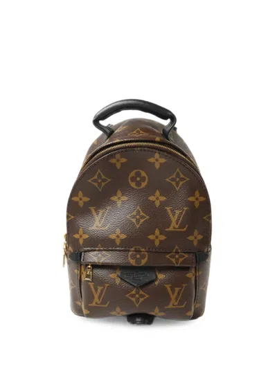 Pre-owned Louis Vuitton Mini Palm Springs Monogram Backpack In Brown