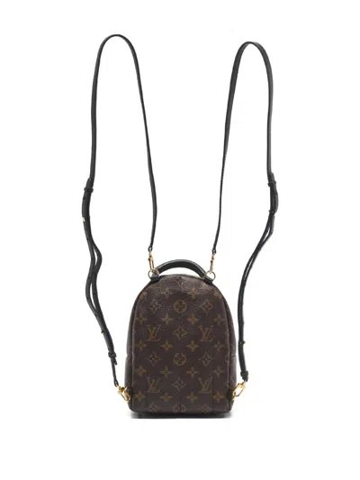 Pre-owned Louis Vuitton Mini Palm Springs Monogram-pattern Backpack In Brown