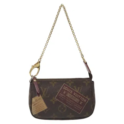 Pre-owned Louis Vuitton Mini Pochette Accessoires Brown Canvas Clutch Bag ()
